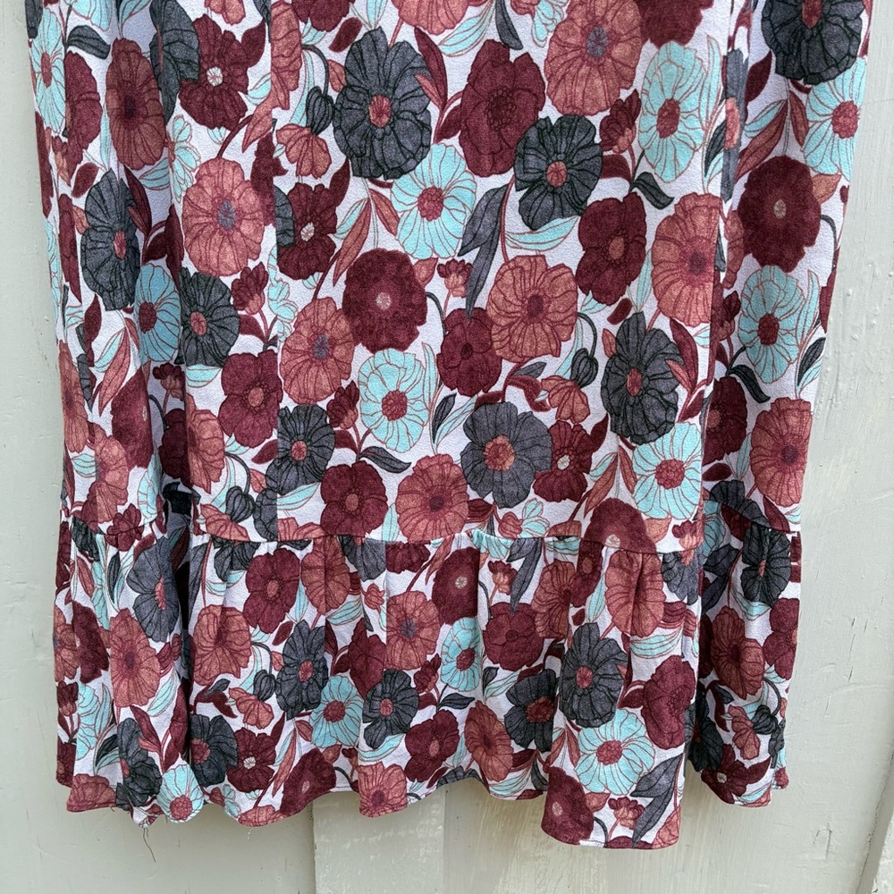 Wilfred Aritzia Size 6 Floral Midi Skirt Chariot A-Line Bottom Ruffle - Picture 6 of 10